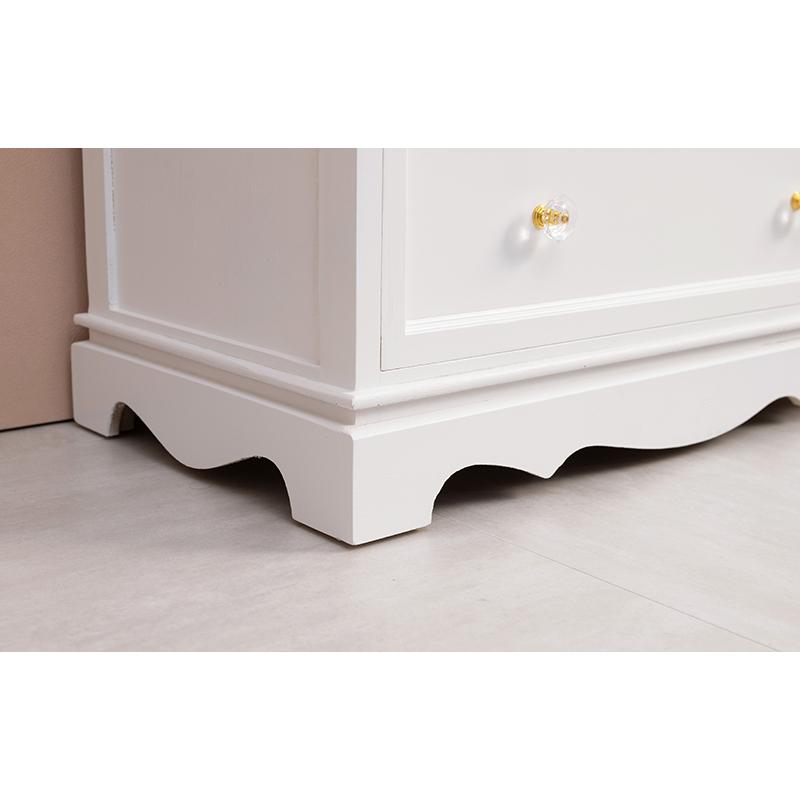 洋服ダンス 白 チェスト ホワイト おしゃれ クリスタル調取っ手 お姫様