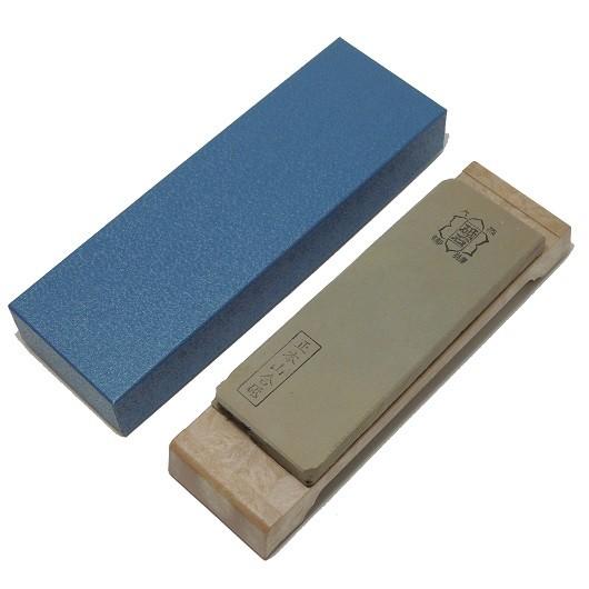 亀印 天然合砥石 (正本山合砥) 100型 プラ台付 箱入 「仕上砥石