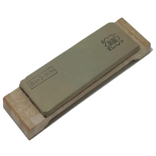 亀印 天然合砥石 (正本山合砥) 100型 プラ台付 箱入 「仕上砥石