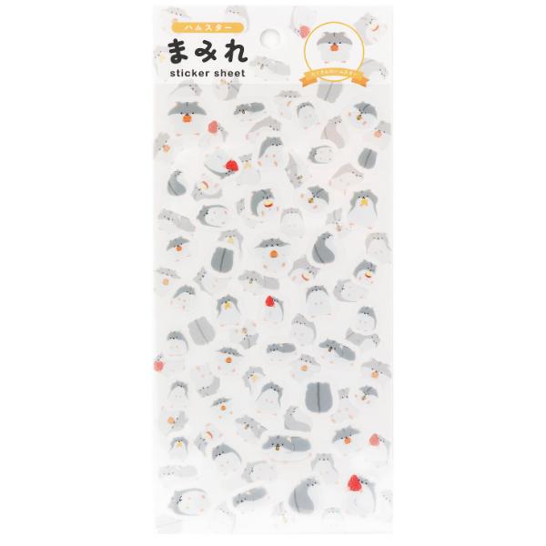 まみれ ハムスター シートシール / 可愛い 透明 PET素材 手帳 デコ