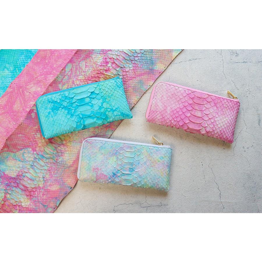 ZOO ズー 篭染め 蛇革 ダイヤモンドパイソン L字ファスナー長財布 zlw