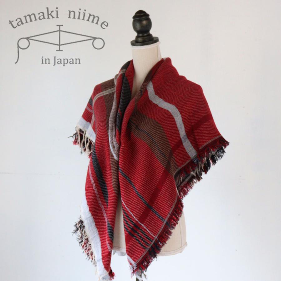 tamaki niime 播州織 ウールコットンショール スクエア roots shawl