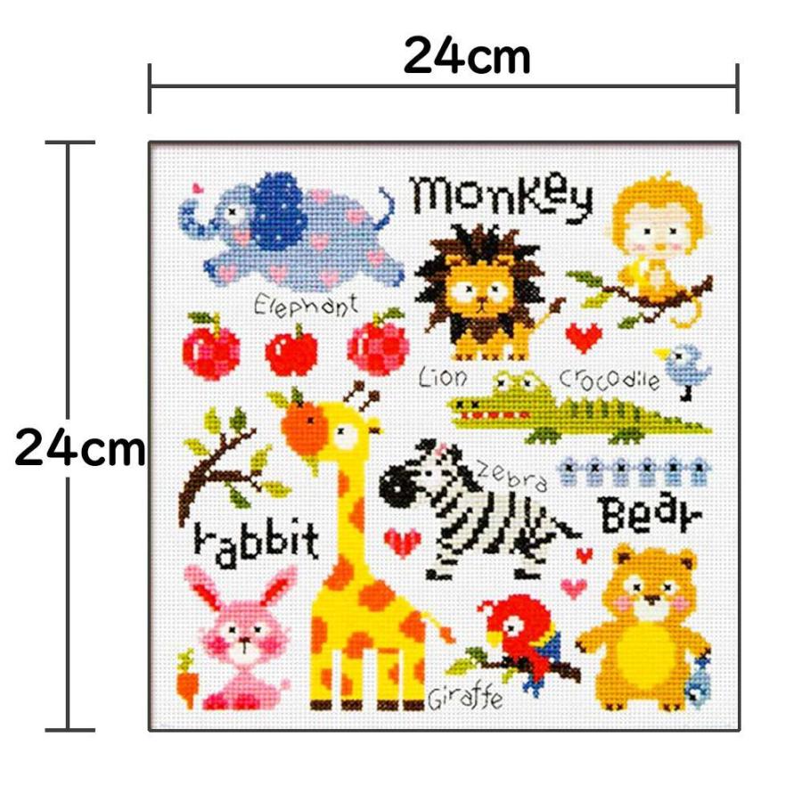 クロスステッチキット かわいい 図案 動物園 アニマル 手芸 初心者