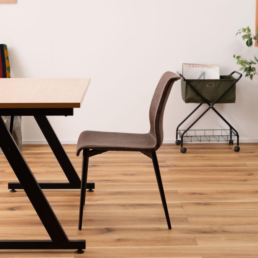 チェア 椅子 ブラウン 茶色 おしゃれ 北欧 1人用 一人掛 スチール