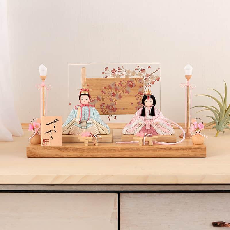 雛人形 コンパクト 一秀 ひな人形 木目込人形飾り 平飾り 親王飾り