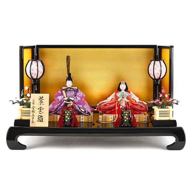 雛人形 真多呂人形 ひな人形 雛 親王飾り 平飾り 衣装着飾り 紫雲雛