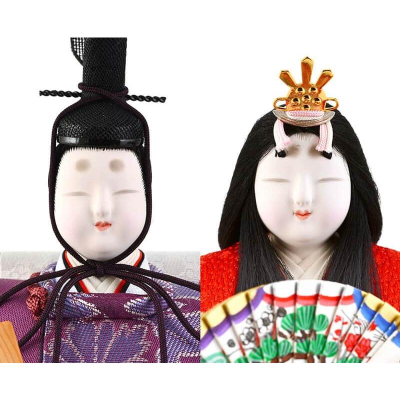 雛人形 真多呂人形 ひな人形 雛 親王飾り 平飾り 衣装着飾り 紫雲雛