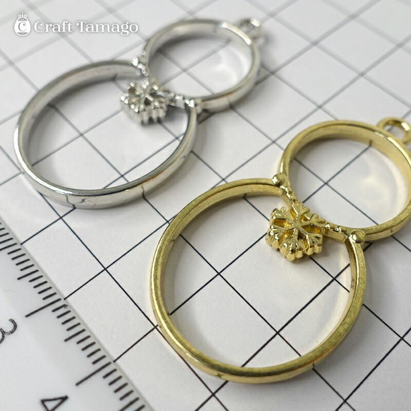 1個】雪だるま スノーマン レジン枠 空枠 チャーム フレーム シルバー