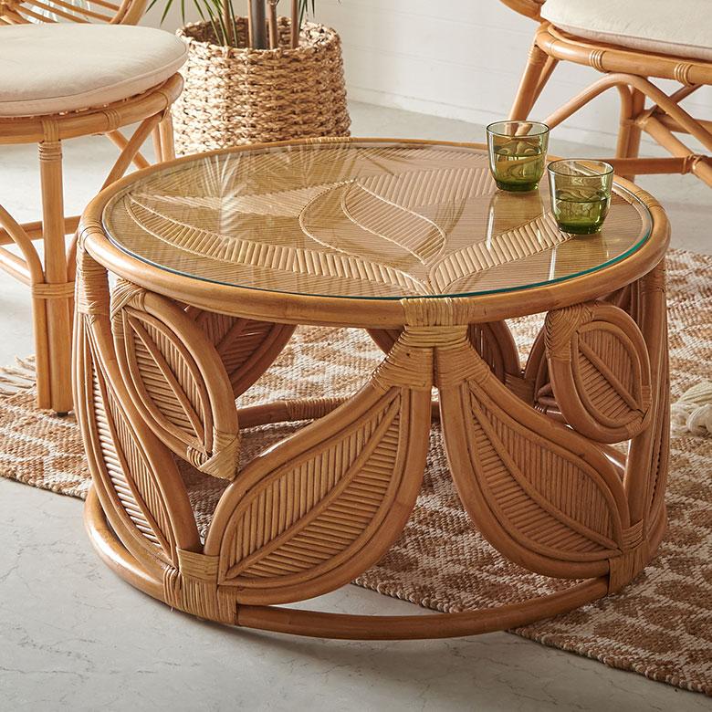 センター テーブル ラタン 籐 天然 素材 コーヒー ロー リビング