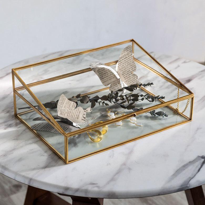 ガラス 真鍮 ジュエリーボックス 63210 : アジア工房 - 通販 - Yahoo