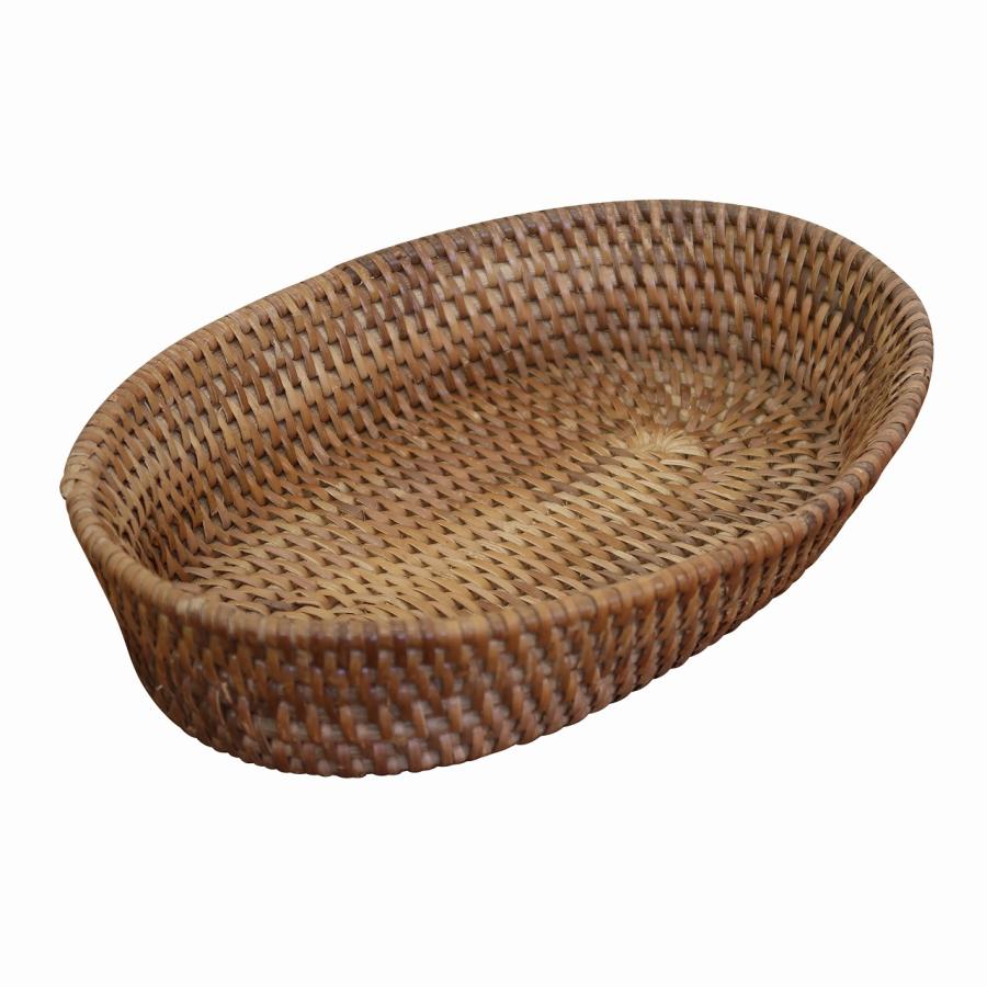 ラタン フルーツバスケット ロンボク オーバル 25X17 果物カゴ かご