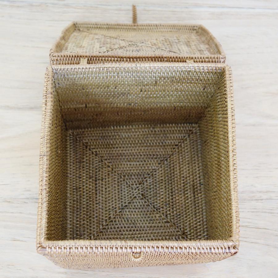 アタの収納ボックス 20X20X20 バリ島 【箱 小物入れ 籐 藤 四角 蓋つき