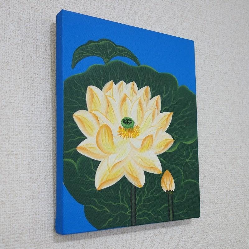 ロータスの絵 20X25 イエロー【メール便OK】【蓮の花の絵 蓮の絵 絵画