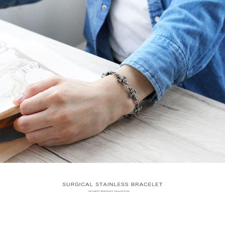 ブレスレット メンズ サージカルステンレス アイアンクロス 十字架