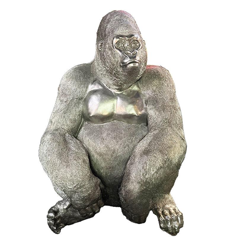 コングL シルバー ゴリラ 動物 オブジェ 大きい インテリア インテリア
