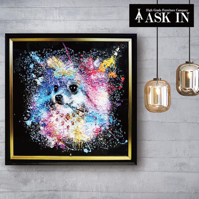 クリスタルアート チワワ424 41x41cm ワンコ おしゃれ キラキラ