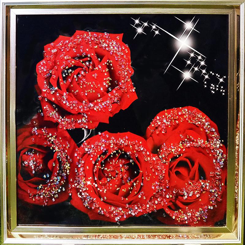 クリスタルアート ローズ194 アートパネル 41x41cm 写真 おしゃれ