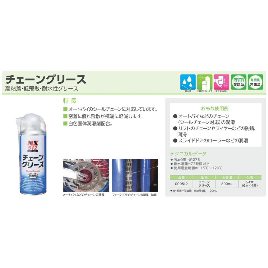 イチネンケミカルズ チェーングリース NX512 高粘着・低飛散・耐水性