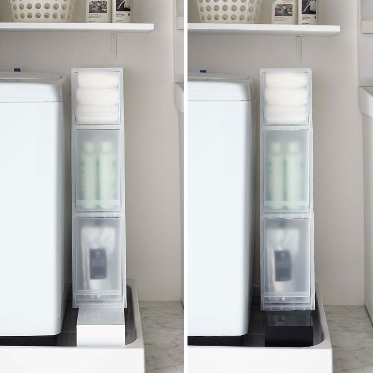 tower 山崎実業 伸縮洗濯機横排水口上ラック タワー 防水パン すき間