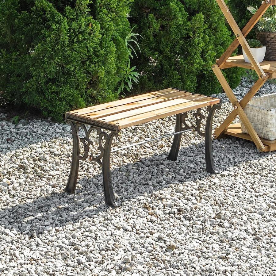 ベンチ 屋外 ガーデンベンチ 木製 おしゃれ アイアン 天然木 椅子 庭