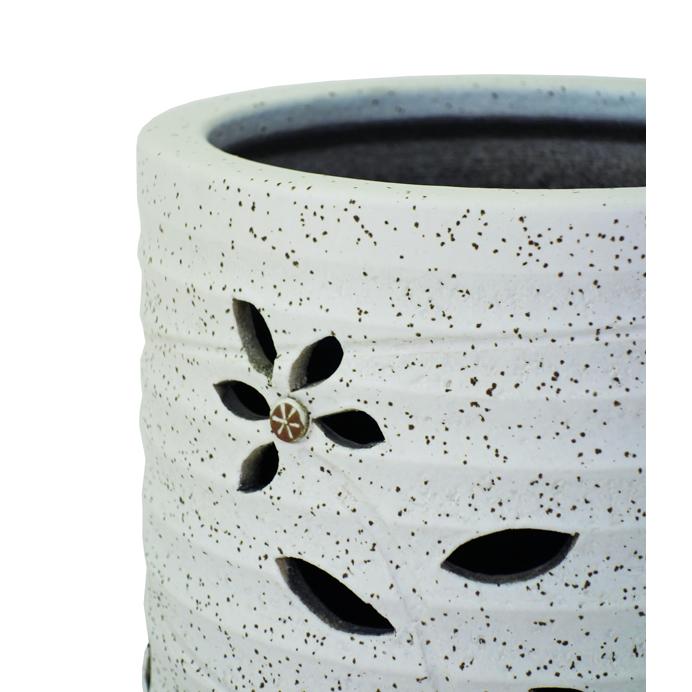 傘立て おしゃれ 外置き 和風モダン 花柄 陶器 信楽焼かさたて 花