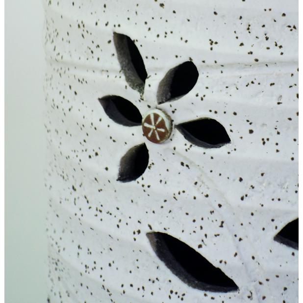 傘立て おしゃれ 外置き 和風モダン 花柄 陶器 信楽焼かさたて 花