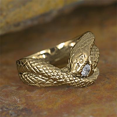 ダイヤモンド ヘビ リング 指輪 0.1ct SV925/K10/K18/Pt900 蛇