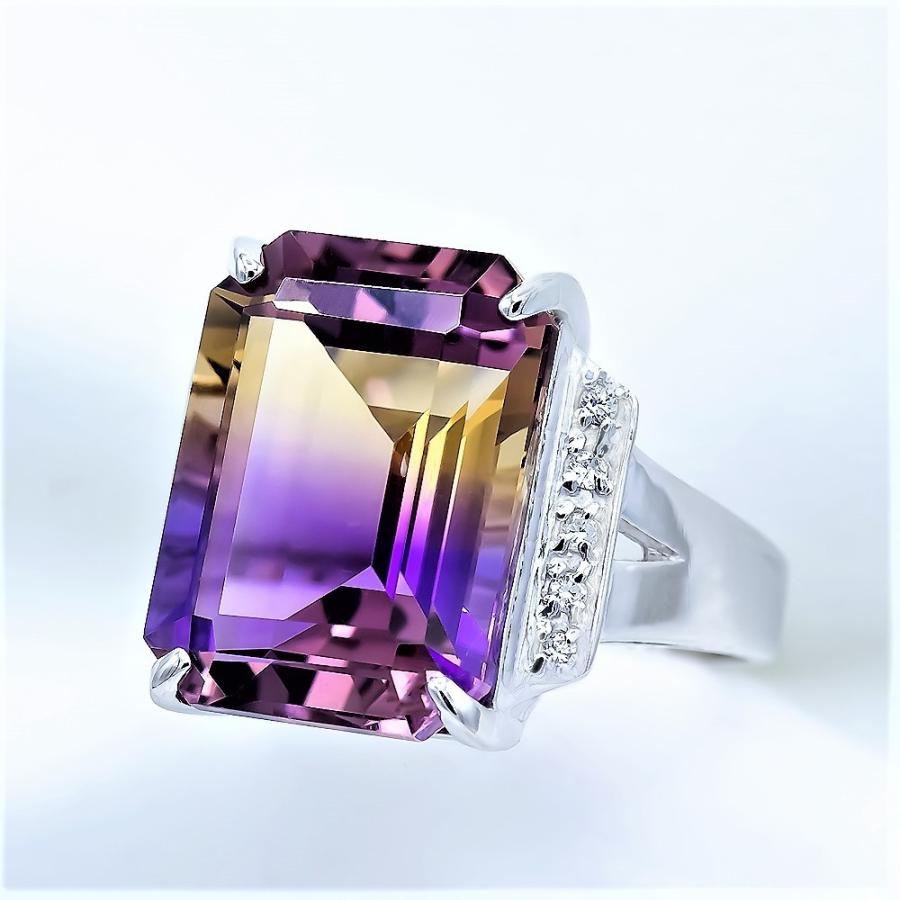 アメトリン 指輪 リング 10.0ct SV925/K18YG バイカラー 2月 11月