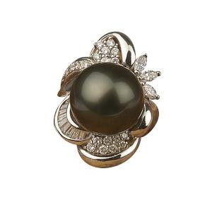 ブラックパール 黒蝶真珠 リング 指輪 超大粒 14mm Pt900 タヒチ産 黒