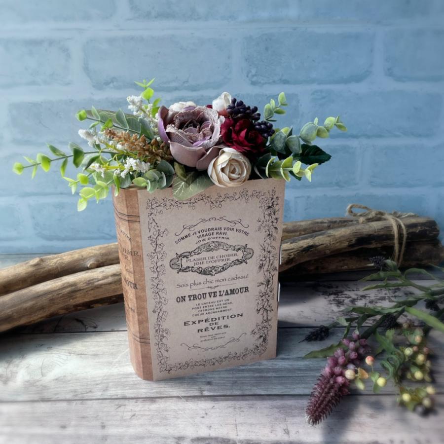 ブックアレンジ book型アレンジメント アートフラワー ナチュラル