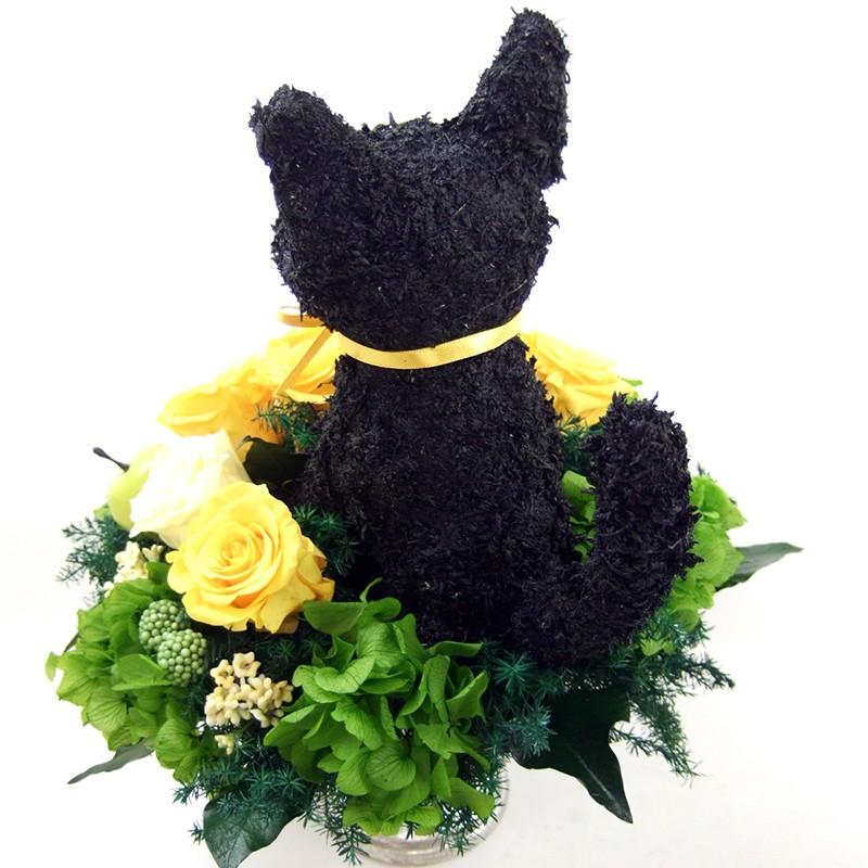 プリザーブドフラワーアレンジ猫 黒猫 Cute 結婚祝い 誕生日 ギフト
