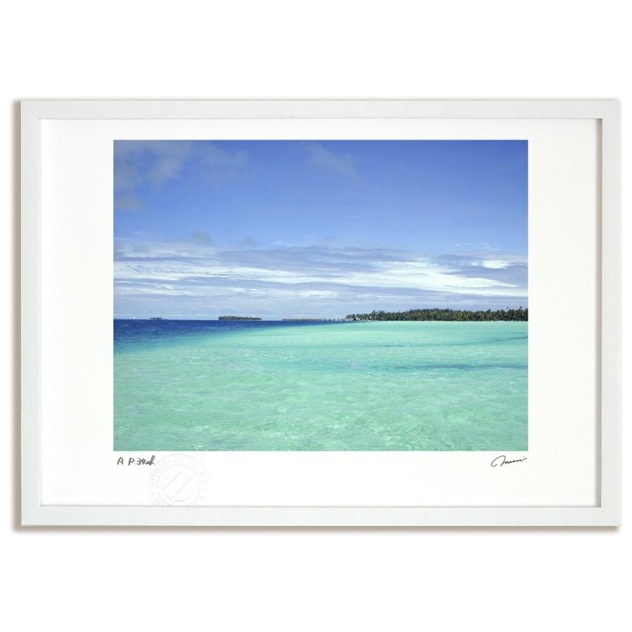 アートフォト 絵画 壁掛け タヒチ ボラボラ島 コバルトブルーと