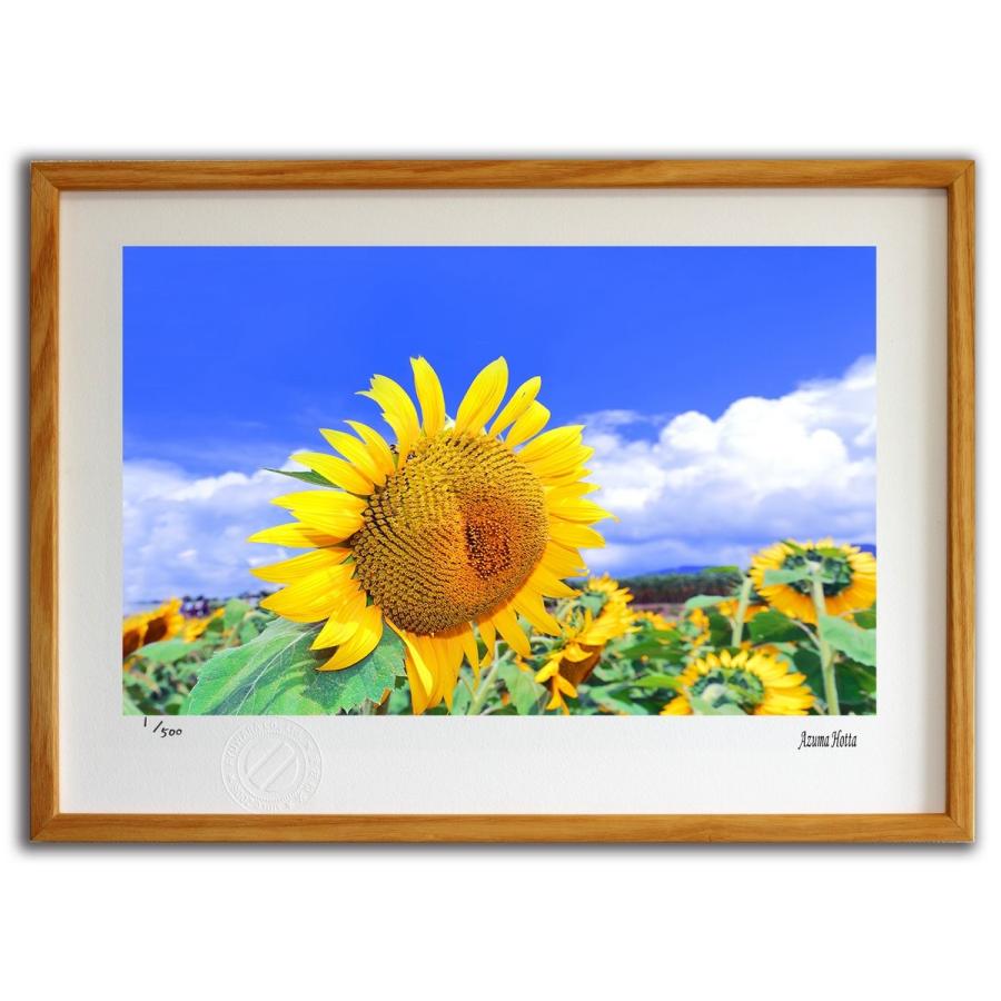 版画 絵画 ひまわりのある風景002 山梨・北杜市 堀田東 壁掛け 壁飾り