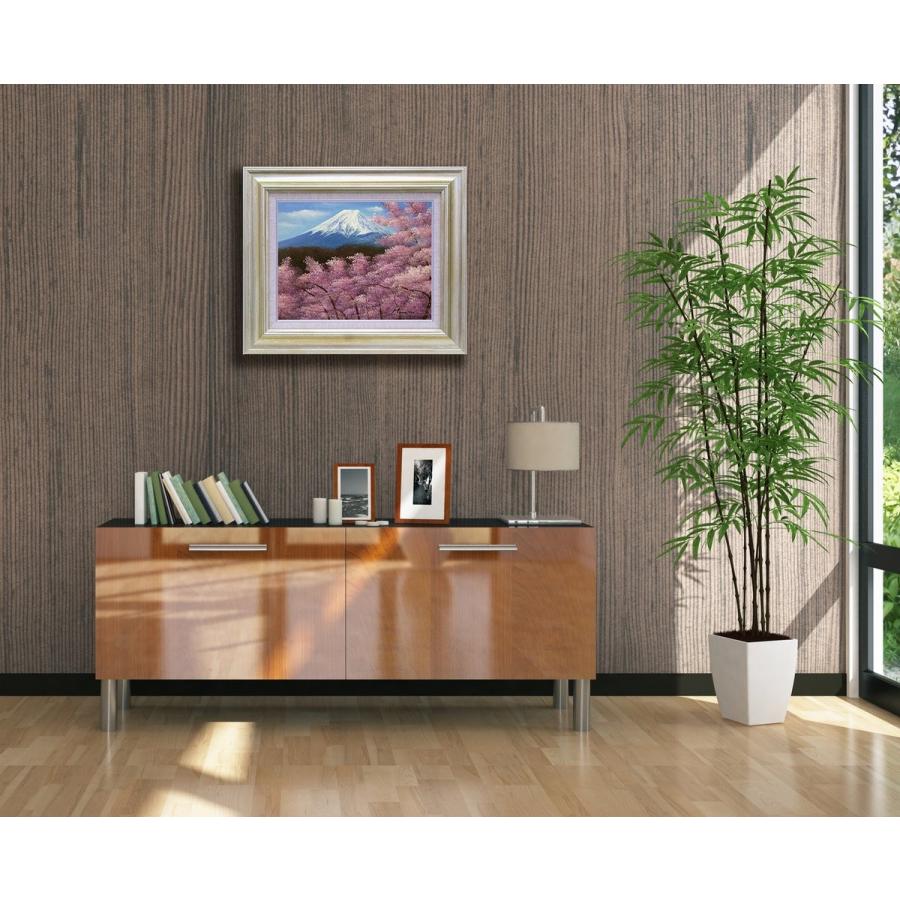 手描き油絵 木村 咲 黄色い小花 F6 画家本人手描き 絵画 額入り 絵