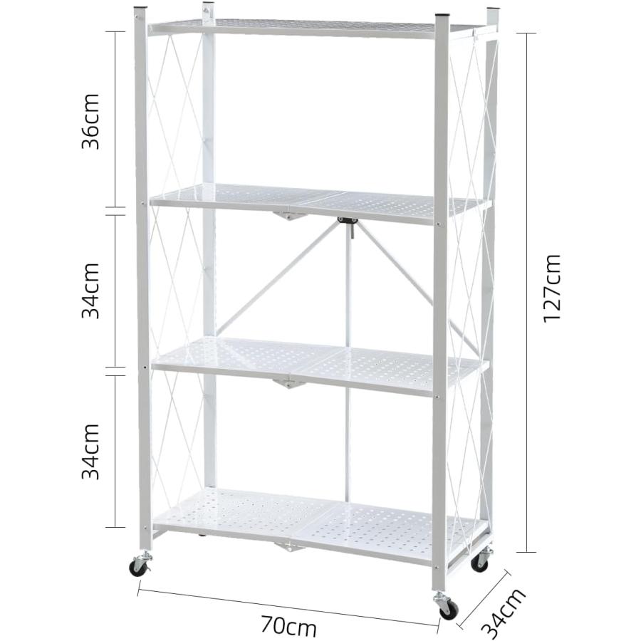 スチールラック シェルフ メタルラック 折りたたみ 3段 4段 5段