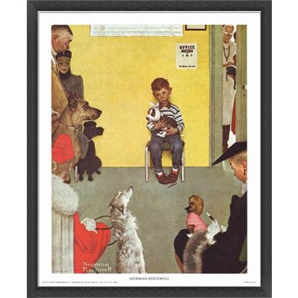 Waiting For the Vet (mini)（ノーマン ロックウェル） 額装品 ウッド