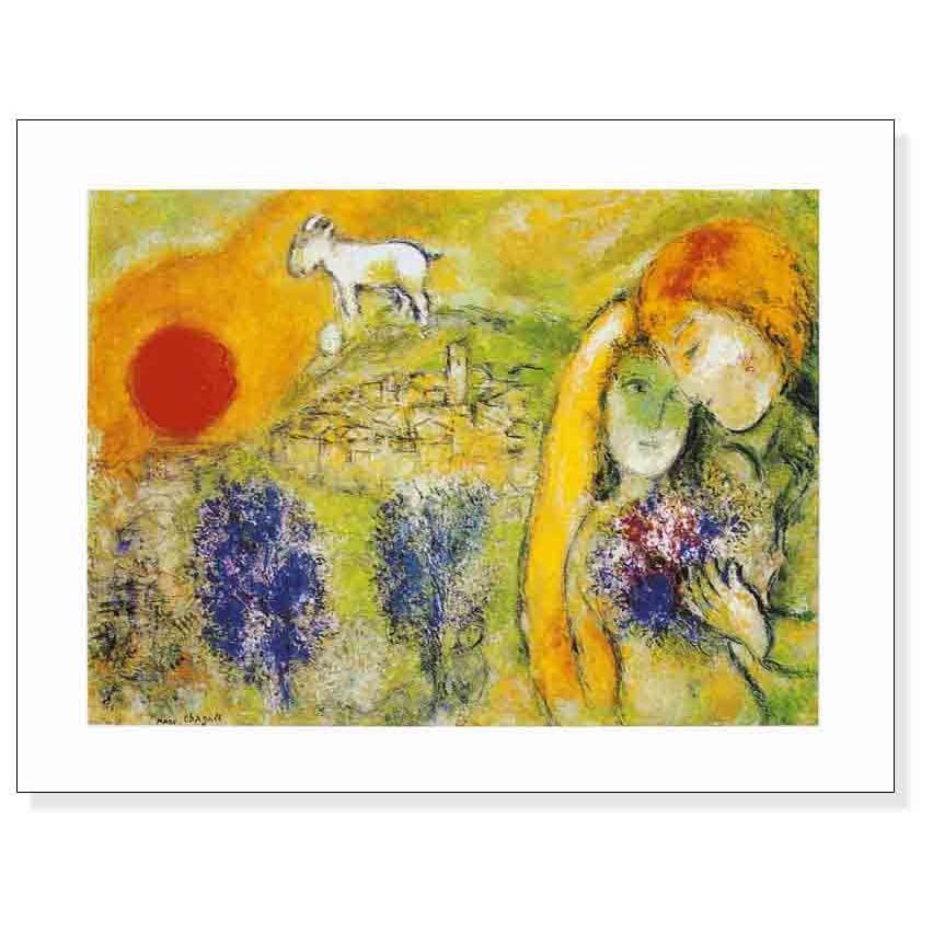 ポスター アート ヴァンスの恋人（マルク シャガール） 額装品 ウッド