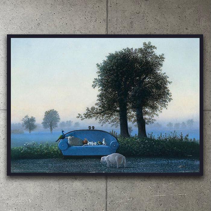 額装済/The Blue Sofa（ミヒャエル ゾーヴァ）/ポスター : azポスター