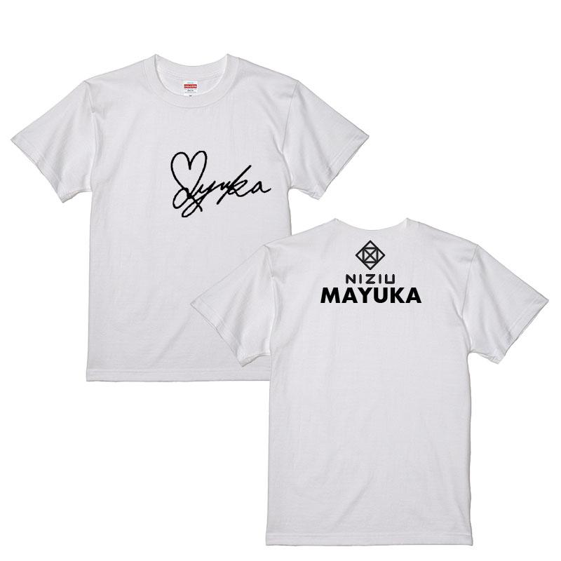 マユカ ニジュー ニジユー NiziU サイン ロゴ入り ホワイト/ブラック T