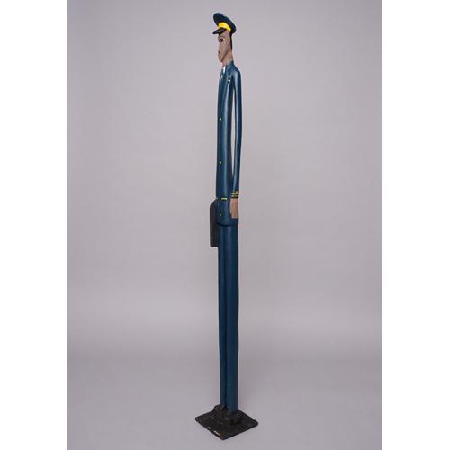 アフリカ コートジボワール 特大 コロン人形 国際線パイロット 木彫り