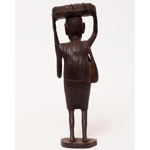 アフリカ タンザニア 黒檀彫刻 (老人) A 木彫り マコンデ