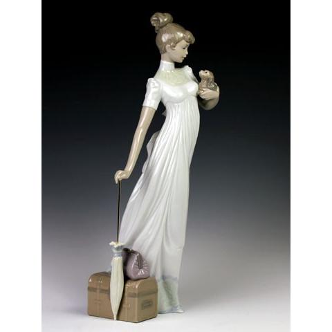 リヤドロ（Lladro リアドロ 陶器人形 置物） 婦人 僕がお供だよ #ldr