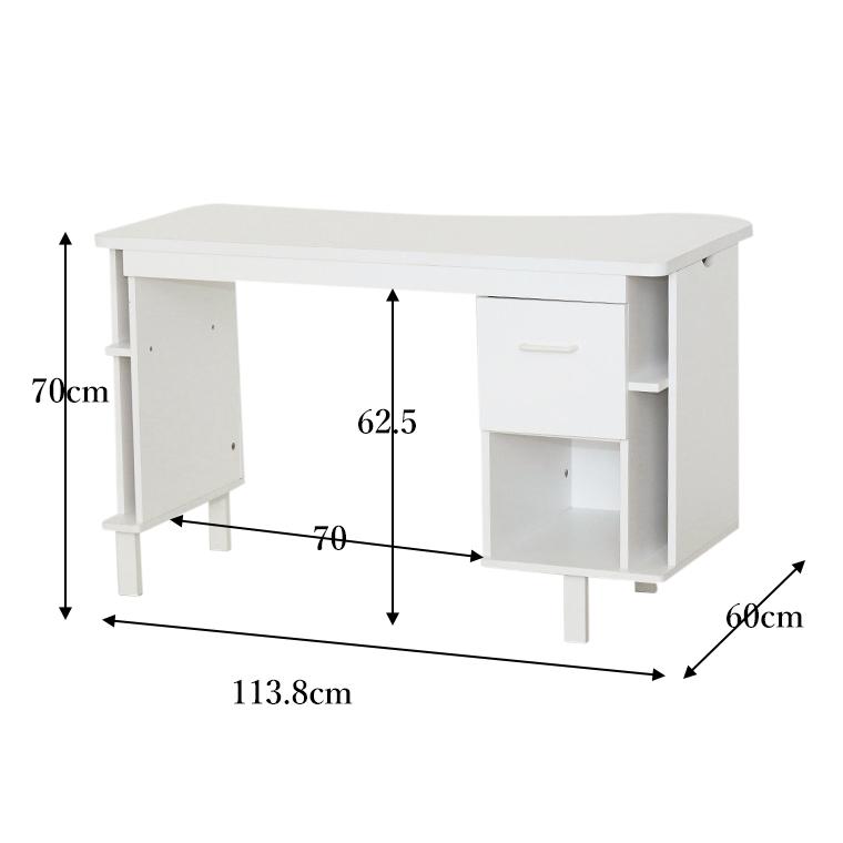 作業台 ネイルデスク テーブル 対面式デスク 対面 学習机 幅110cm 白