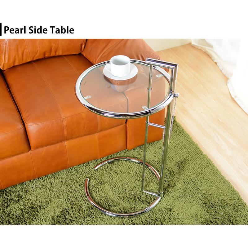 ガラステーブル サイドテーブル ガラス 丸型 円形 昇降 おしゃれ 安い