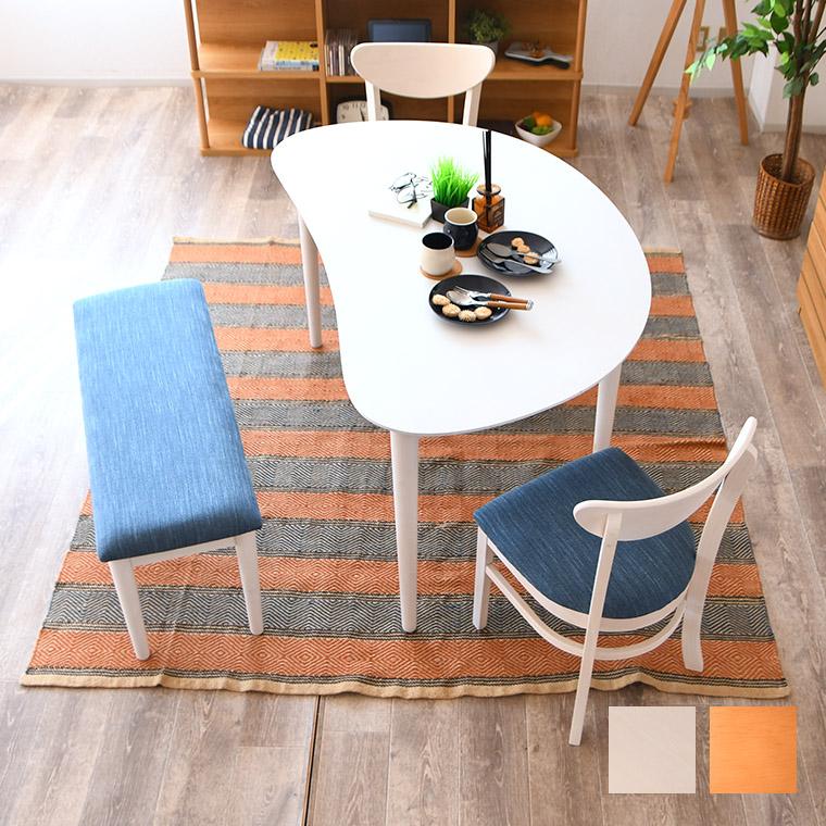 ダイニングテーブルセット 4点セット 半円テーブル 壁付け 壁寄せ 4人