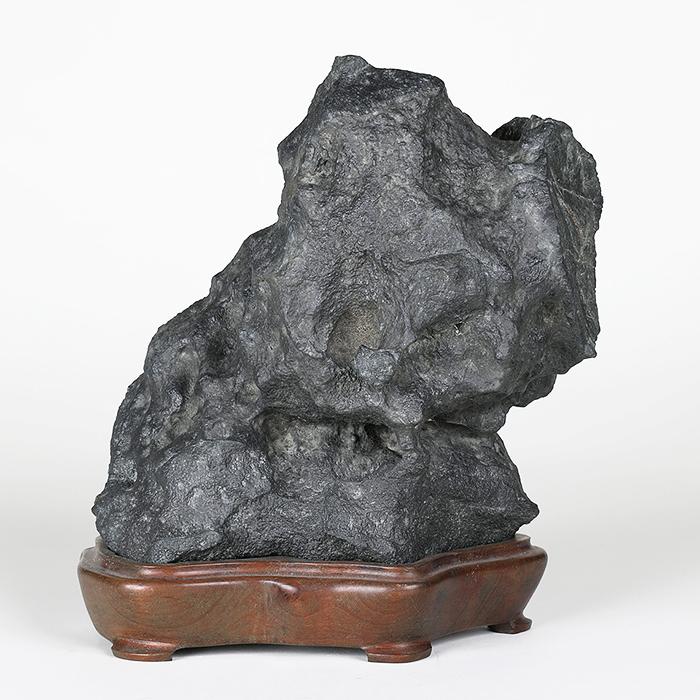 水石 「玄海石」 盆石 天然石 観賞石 岩潟石 すいせき 台座付き 現品