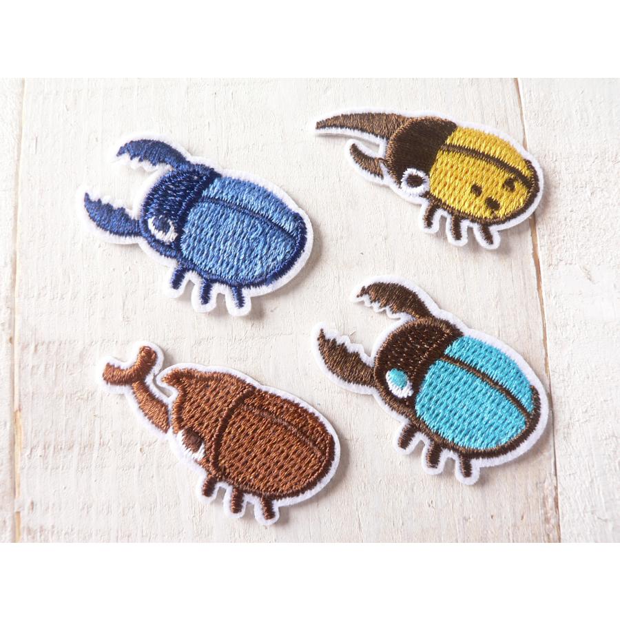 ワッペン カブト虫 カブトムシ クワガタ ミニアイロンワッペン