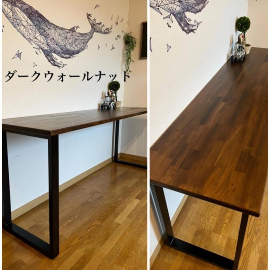 カウンターテーブル ロ型アイアン脚 ロングデスク 板厚25mm