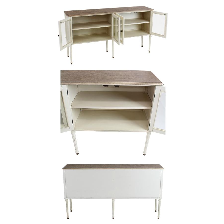 アンティーク調 サイドキャビネット ホワイト アンティーク家具 木製