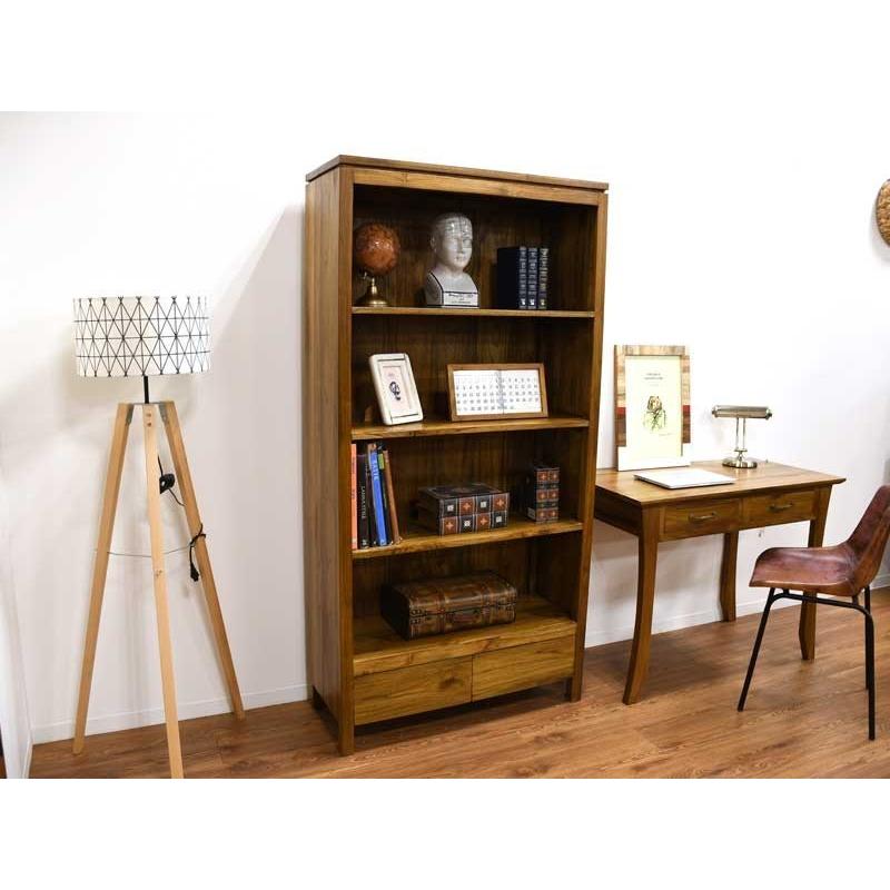 ブックシェルフ チーク 無垢 幅88cm アジアン 北欧 木製 アンティーク